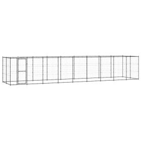 Outdoor Dog Kennel Steel with Roof 234.4 ft¬≤