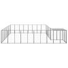 Dog Kennel Black 221.4 ft¬≤ Steel