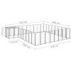 Dog Kennel Black 221.4 ft¬≤ Steel