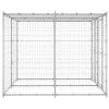 Outdoor Dog Kennel Galvanized Steel with Roof 52.1 ft¬≤