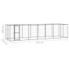 Outdoor Dog Kennel Steel with Roof 182.3 ft¬≤