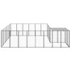 Dog Kennel Black 130.2 ft¬≤ Steel