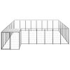Dog Kennel Black 221.4 ft¬≤ Steel