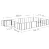 Dog Kennel Black 325.6 ft¬≤ Steel