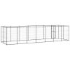 Outdoor Dog Kennel Steel with Roof 182.3 ft¬≤
