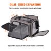 Cat Carrier with Wheels, Airline Approved Rolling Pet Carrier with Telescopic Handle and Shoulder Strap, Dog Carrier with Wheels for Pets under