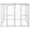 Outdoor Dog Kennel Galvanized Steel with Roof 52.1 ft¬≤