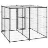 Outdoor Dog Kennel Steel with Roof 52.1 ft¬≤