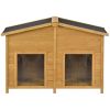 GO 47.2" Large Wooden Dog House Outdoor, Outdoor & Indoor Dog Crate, Cabin Style, With Porch, 2 Doors