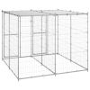 Outdoor Dog Kennel Galvanized Steel with Roof 52.1 ft¬≤