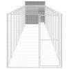 Dog House with Run Light Gray 65"x500.4"x71.3" Galvanized Steel