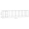 Outdoor Dog Kennel Galvanized Steel with Roof 182.3 ft¬≤