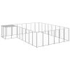 Dog Kennel Silver 169.3 ft¬≤ Steel