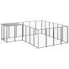Dog Kennel Black 91.2 ft¬≤ Steel