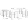 Dog Kennel Silver 91.2 ft¬≤ Steel