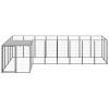 Dog Kennel Black 65.1 ft¬≤ Steel