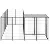 Dog Kennel Black 65.1 ft¬≤ Steel