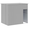 Dog House with Run Light Gray 84.3"x501.2"x71.3" Galvanized Steel