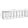 Dog Kennel Black 52.1 ft¬≤ Steel