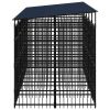Outdoor Dog Kennel with Roof Steel 99.2 ft¬≤