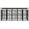 Outdoor Dog Kennel with Roof Steel 99.2 ft¬≤