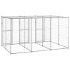 Outdoor Dog Kennel Galvanized Steel with Roof 78.1 ft¬≤