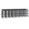 Outdoor Dog Kennel with Roof Steel 158.8 ft¬≤